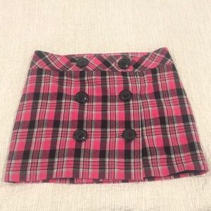 Express plaid pink black winter wrap mini skirt small medium